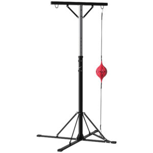 Boksikoti alus, kõrgus reguleeritav, teras, must, 160 x 145 x 175-220 cm