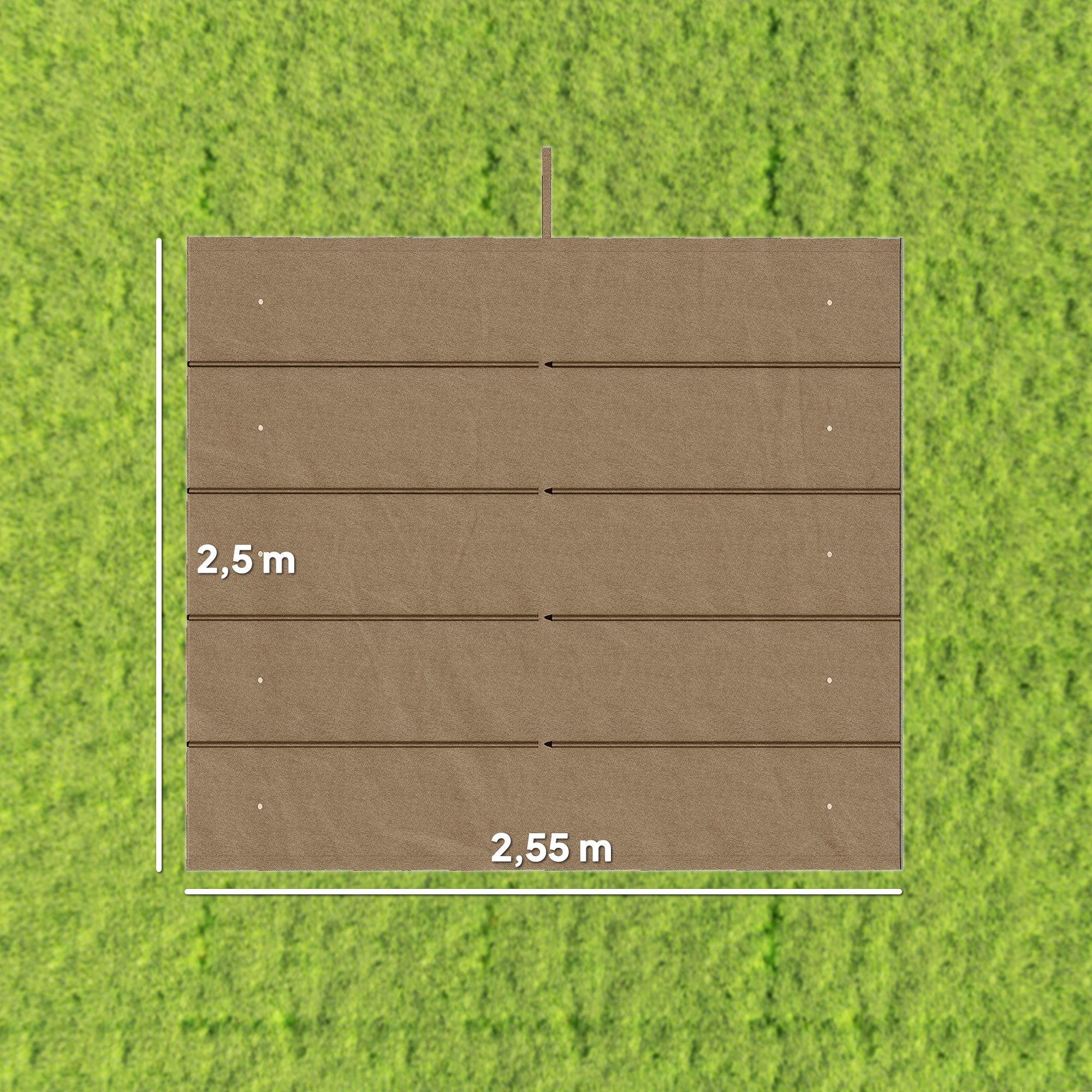 Pakeičiamas stogo tentas pavėsinei, 3 x 3 m, rudas, 250 x 255 cm - Image 3