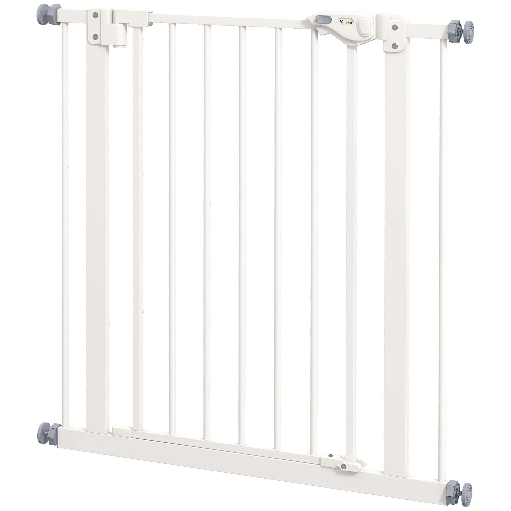 Dzīvnieku drošības vārti, metāls, plastmasa, balti, 74-80 cm