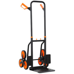 Salokāma kāpņu rokas rati ar tērauda rāmi, melna/oranža, līdz 120 kg