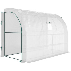 Kasvuhoone plastikkattega, valge, 300 x 150 x 213 cm