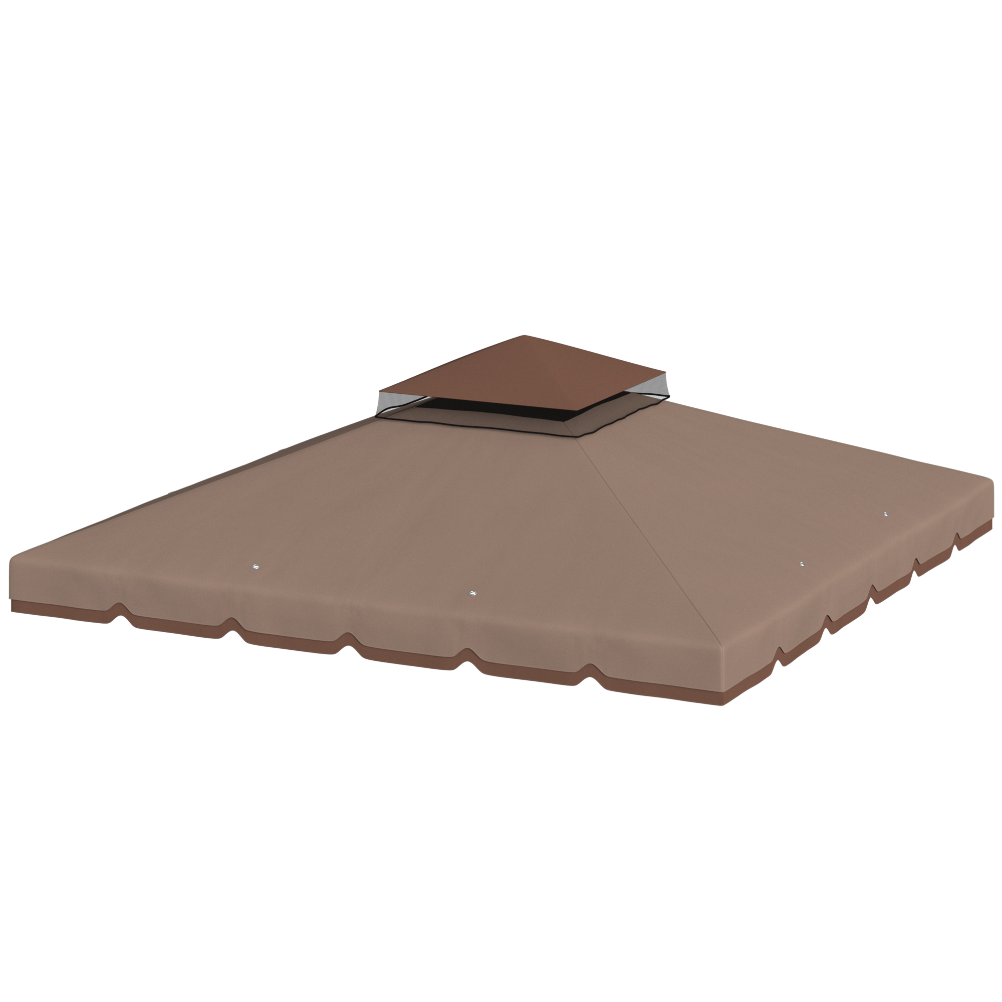 Varikatuse varikatus 3 x 3 m, kahekordne katus, khaki ja pruun