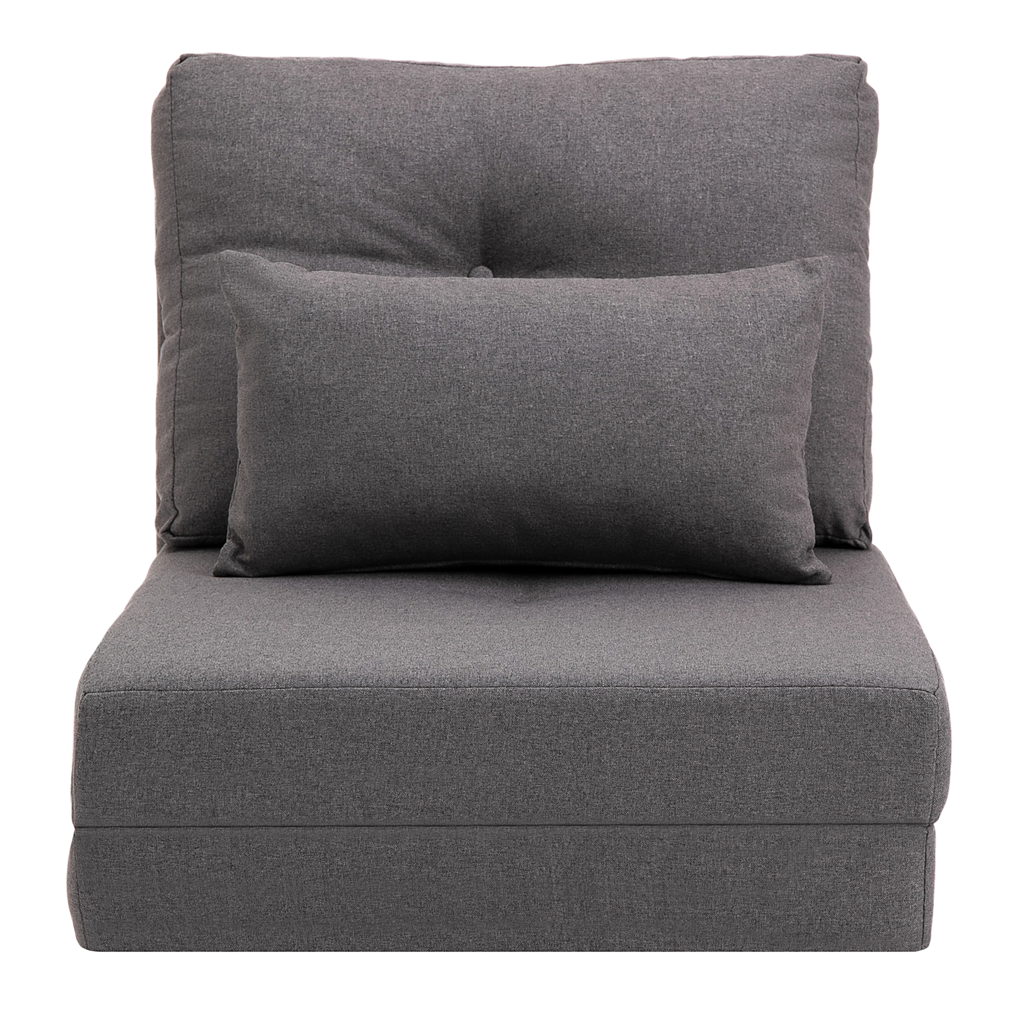Saliekama grīdas sofa-gulta, tumši pelēka, 60 x 80 x 56 cm