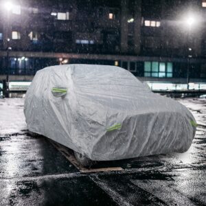 Automobilio uždangalas su užtrauktuku 483x191x153cm sidabrinis