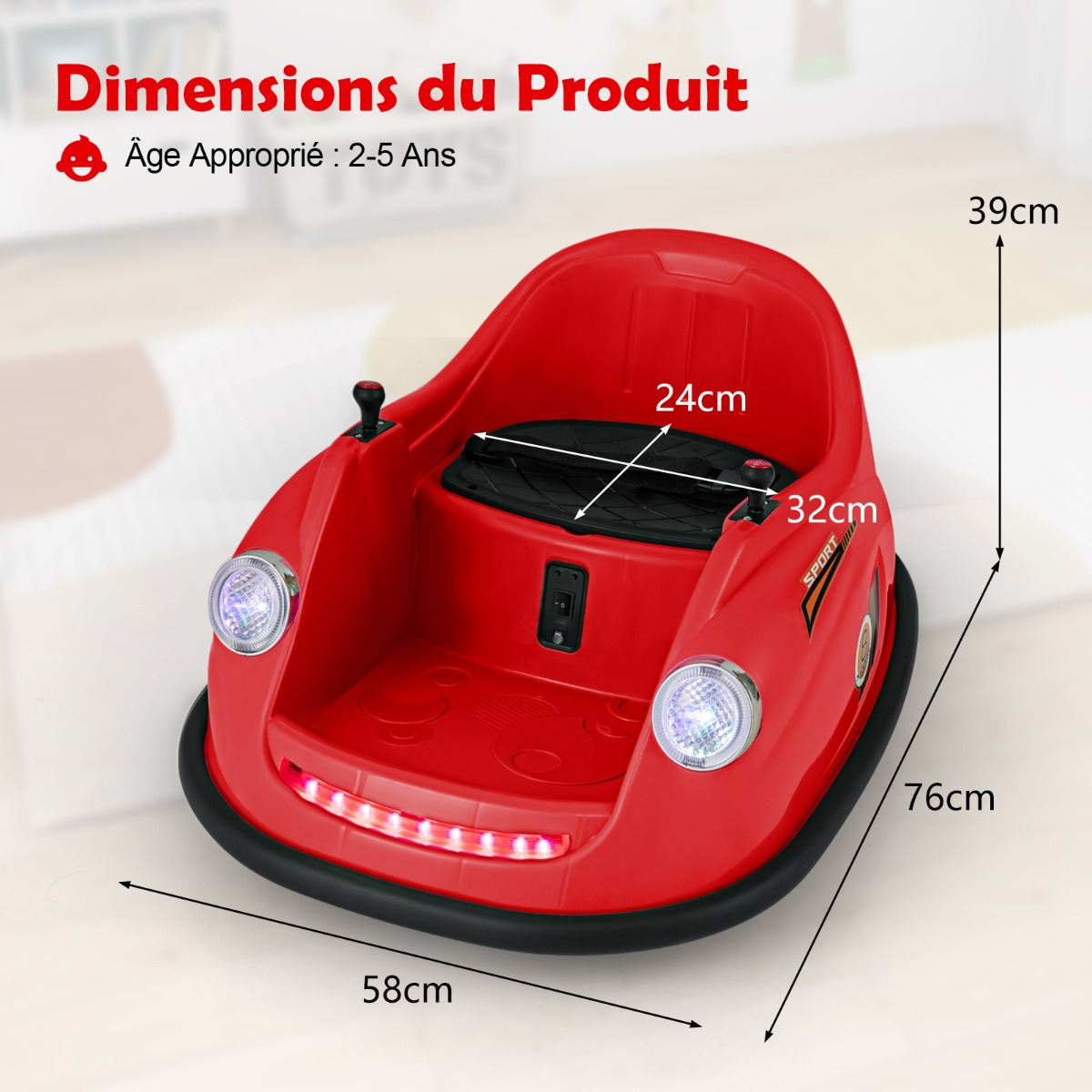 12V Elektriline Laste Poksiauto Punane - Image 3
