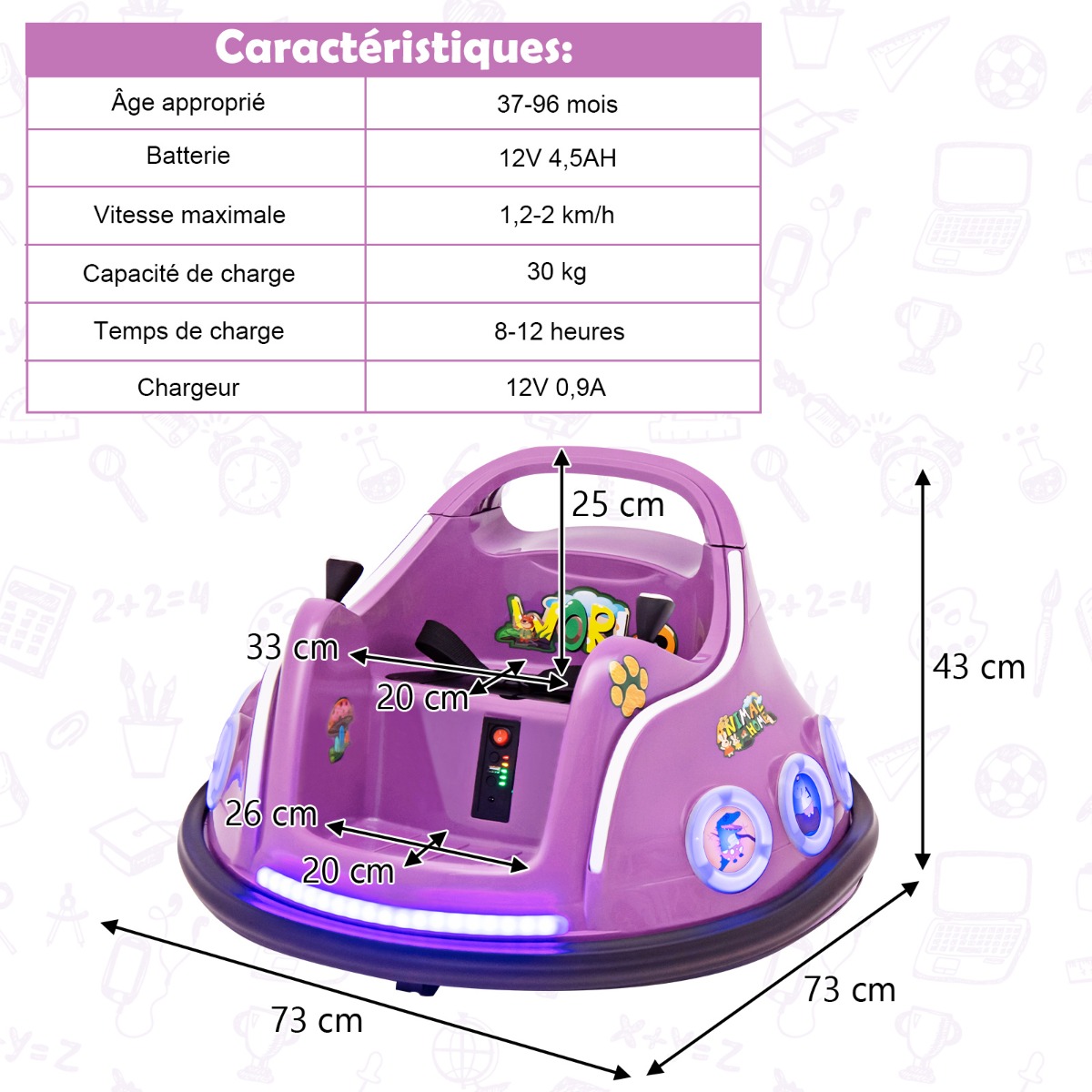 12V Bērnu buferauto violets - Image 7