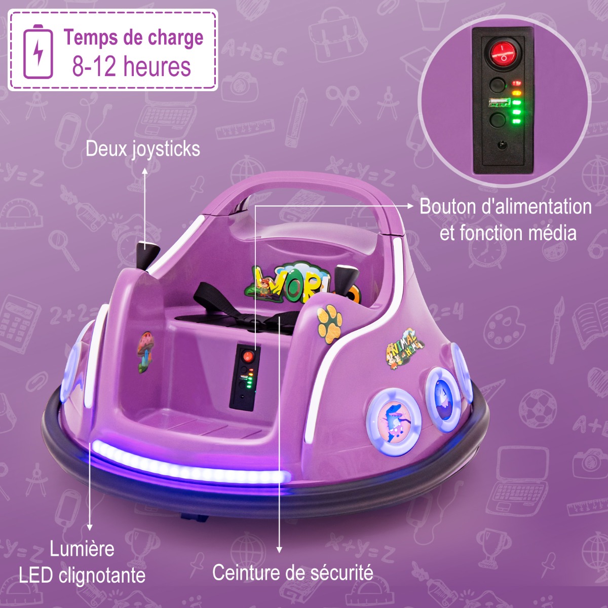 12V Bērnu buferauto violets - Image 3