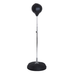 Boksi treeningkomplekt punching ball’iga, reguleeritav, koos poksikinnastega, 126-144 cm, must