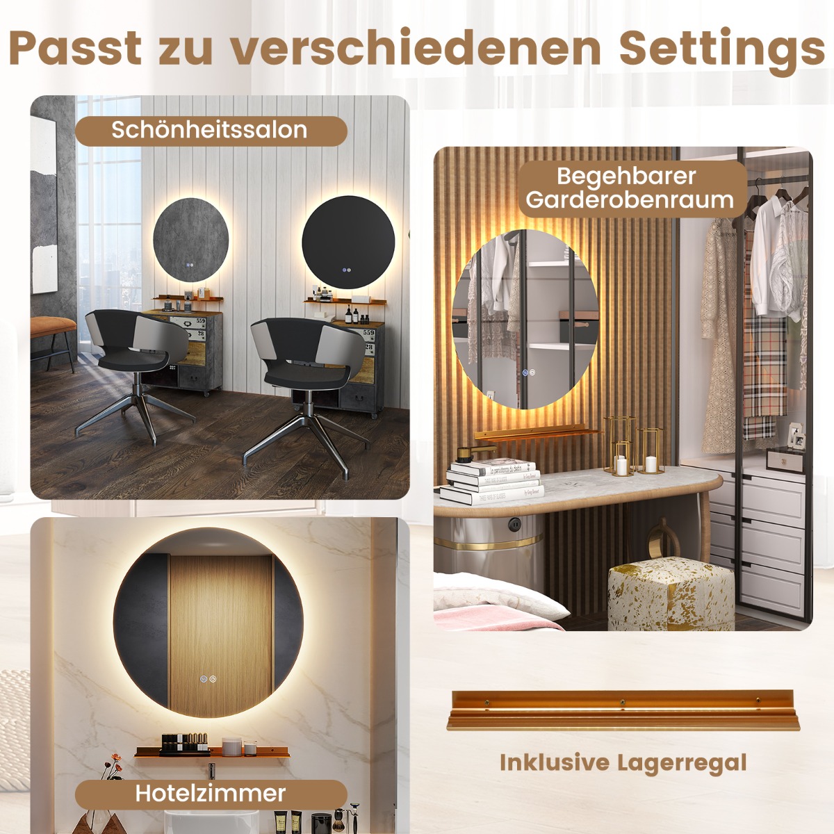 60cm LED Vannitoa Peegel 3 Värvitooni ja Reguleeritav Heledus - Image 2