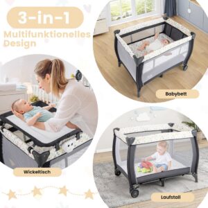 3-ühes kokkupandav voodilaud värviline