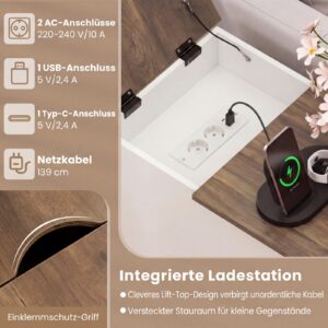 2-osaline öökapp laadimisjaamaga, valge