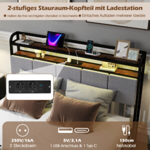 Voodiraam laadimisjaamaga külaliste voodi polsterdatud peatsiga, liistudega ja reguleeritava valgustusega