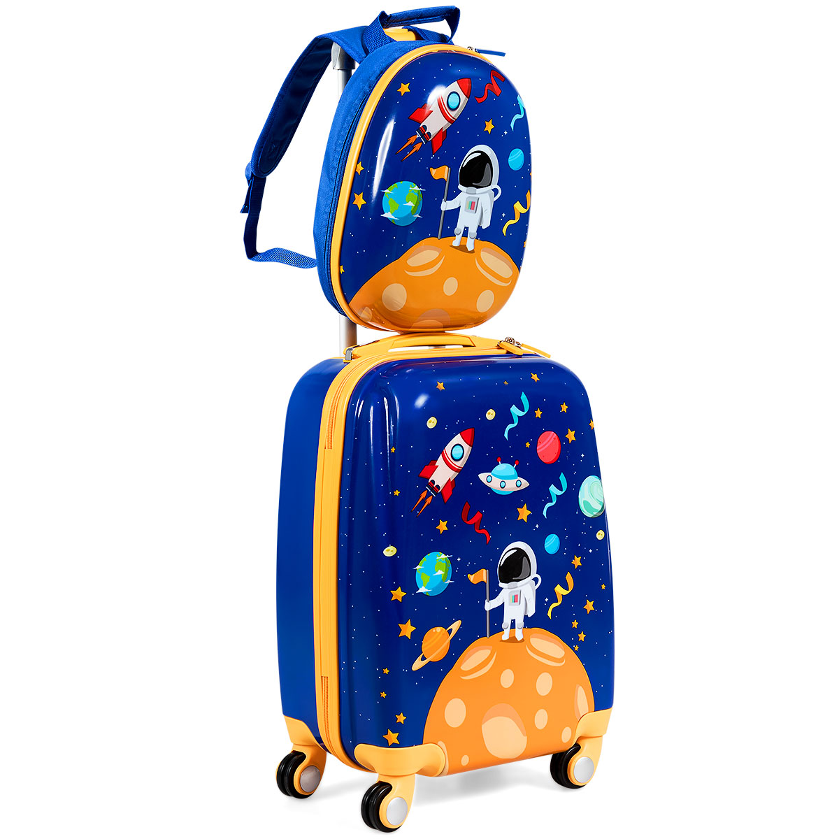 2-osaline laste kohvritekomplekt astronaudi motiiviga 33x21.5x51 cm - Image 4