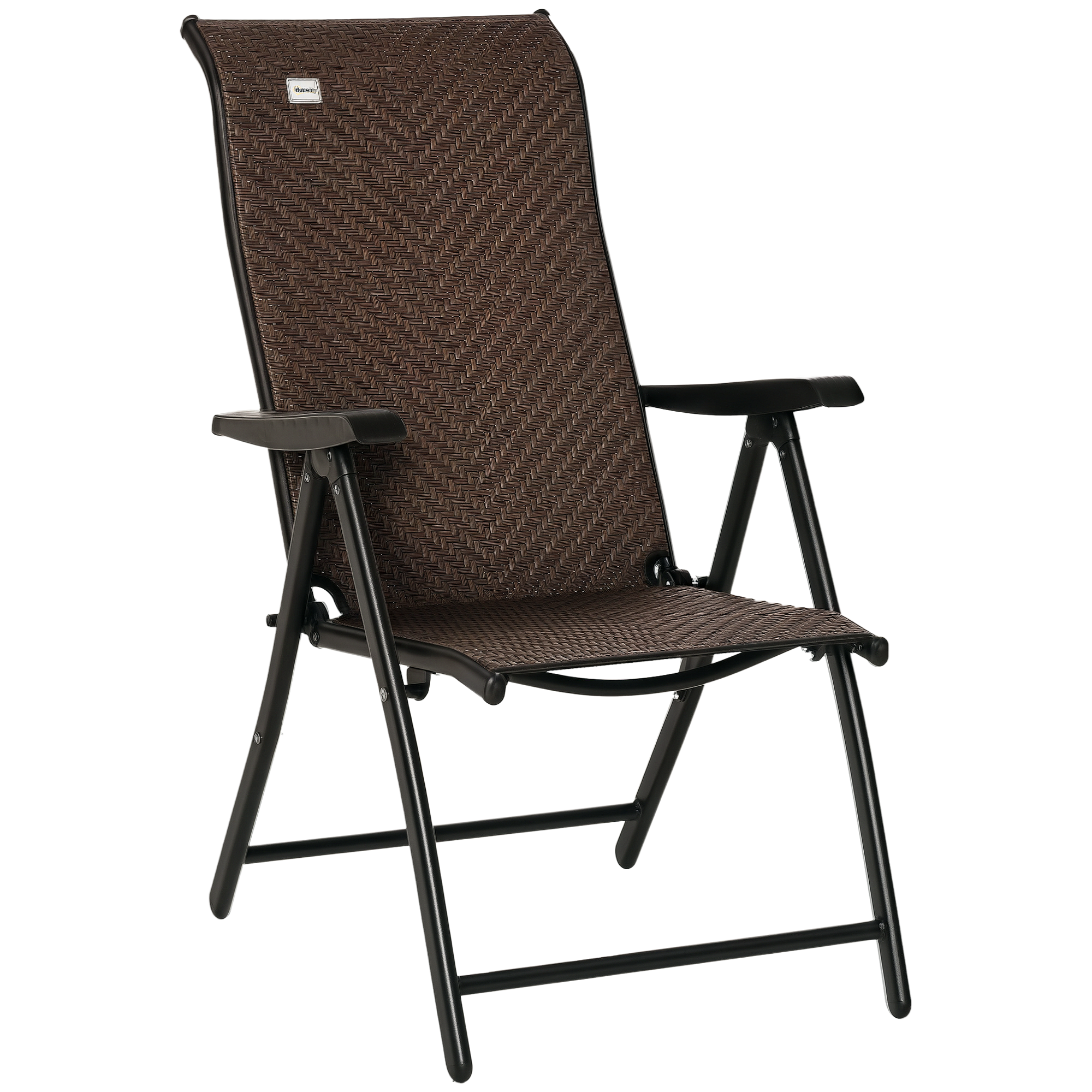 Saliekams dārza krēsls, PE rotangpalma, brūns + melns, 58 x 71 x 111 cm, 120 kg