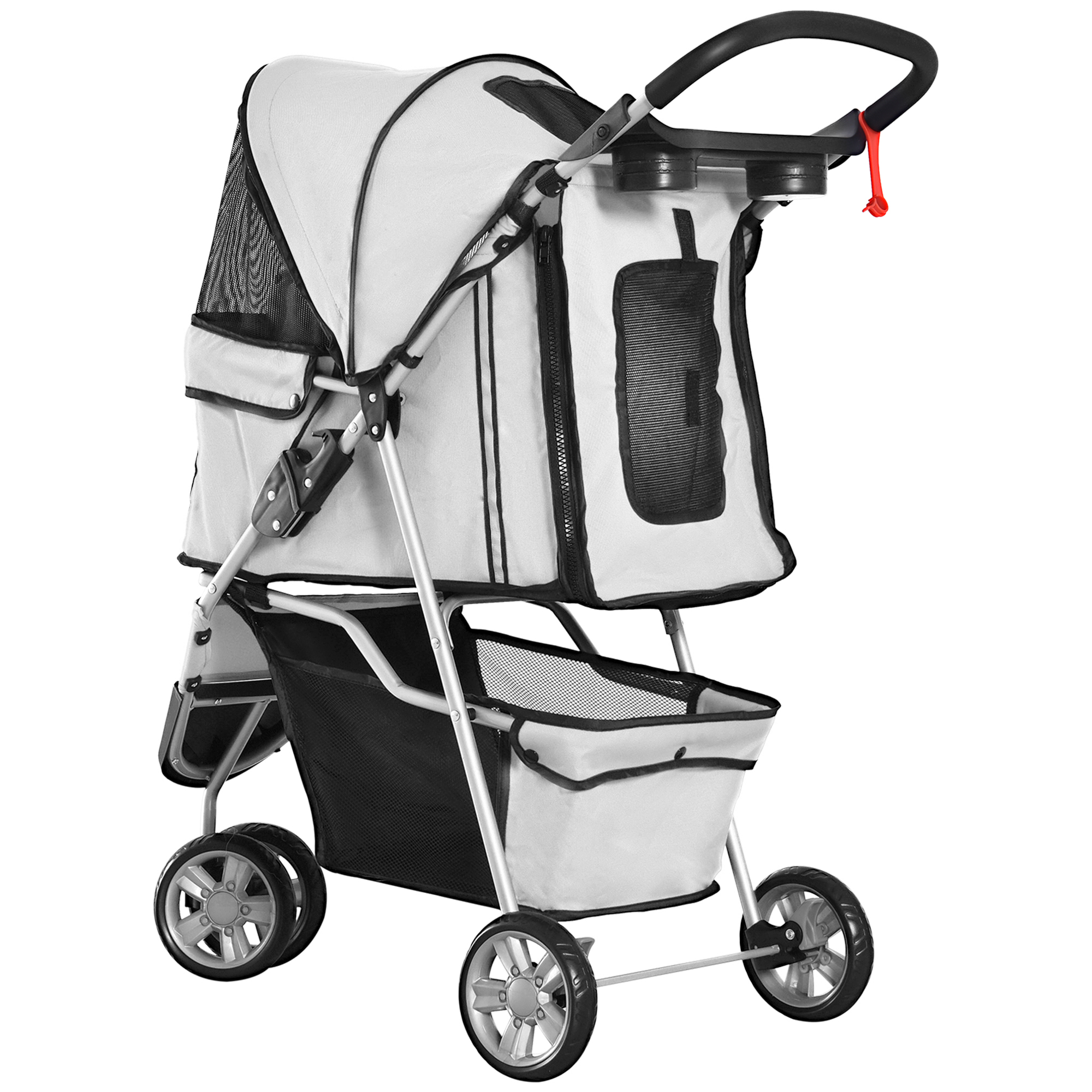 Šunų vežimėlis, sulankstomas, pilkas, iki 10 kg, 75 x 45 x 97 cm - Image 9