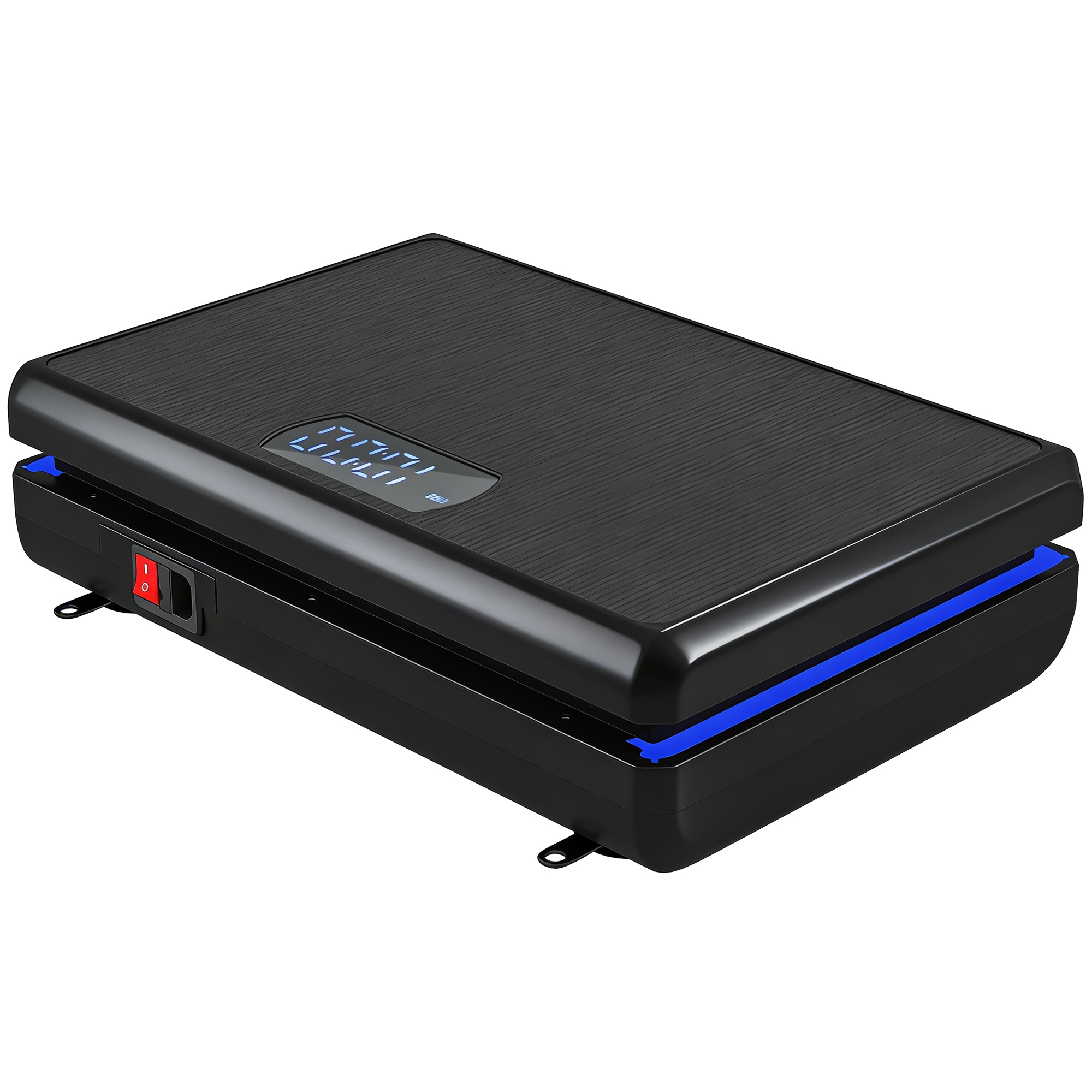 Vibratsiooniplatvorm 120 intensiivsustasemega, 5 programmiga, LED-tuledega, takistusribadega, must, 48 x 32 x 13 cm