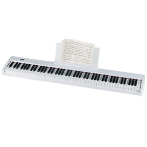 88 klavišų pilno dydžio elektrinis pianinas baltas