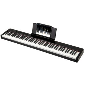 88 klavišų pilno dydžio elektrinis pianinas juodas