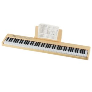 88 klavišų pilno dydžio elektrinis pianinas geltonas