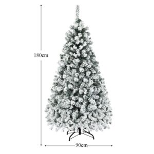 Lumipeitteinen tekokuusi LED-valoilla 180cm