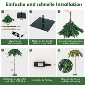 180 cm kunstlik troopiline jõulupalm LED-tuledega