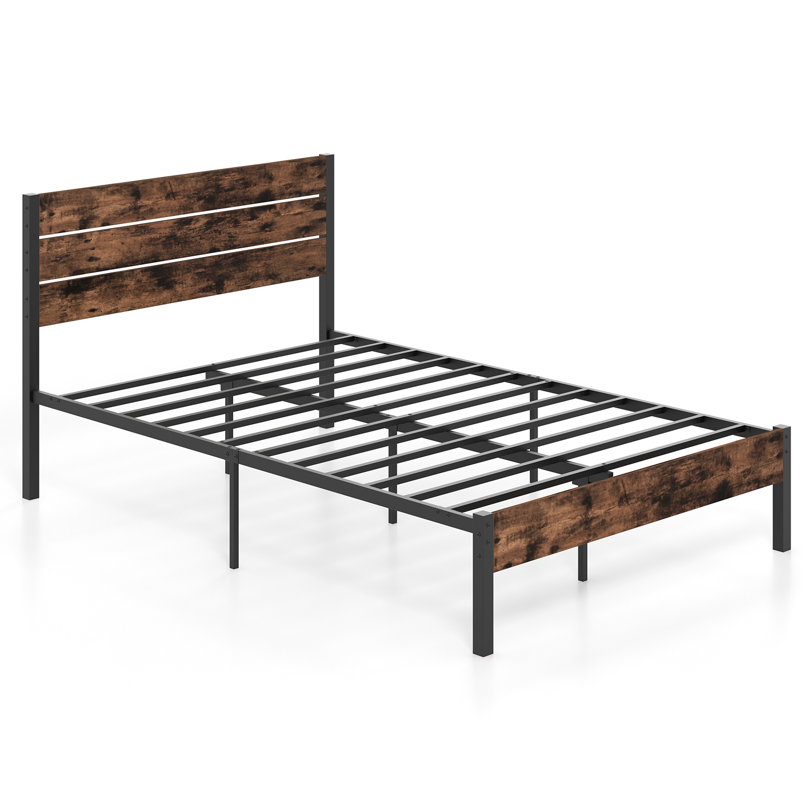 140x200cm metallraamiga voodi kõrge peatsiga ja 32cm hoiuruumiga pruun - Image 2