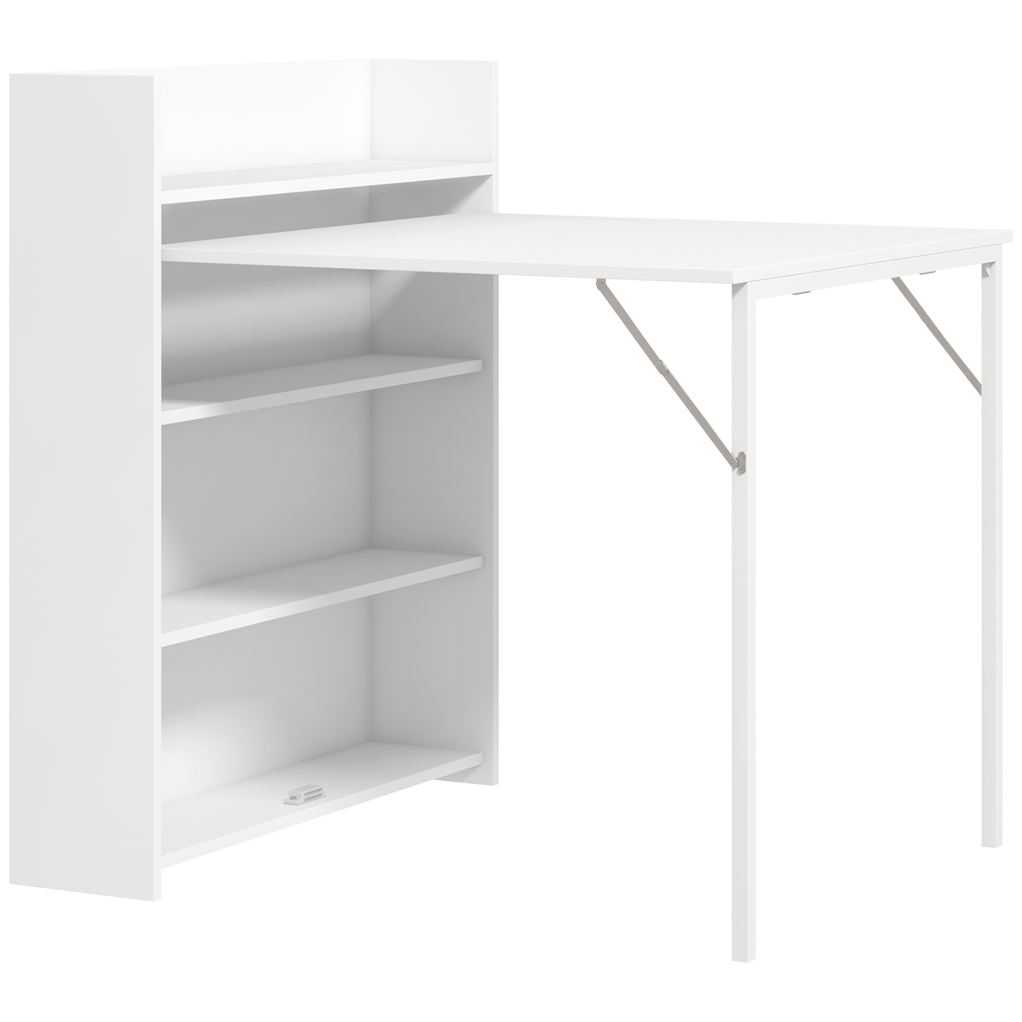 Sulankstomas valgomojo stalas, baltas, 78,5 x 91 x 93 cm