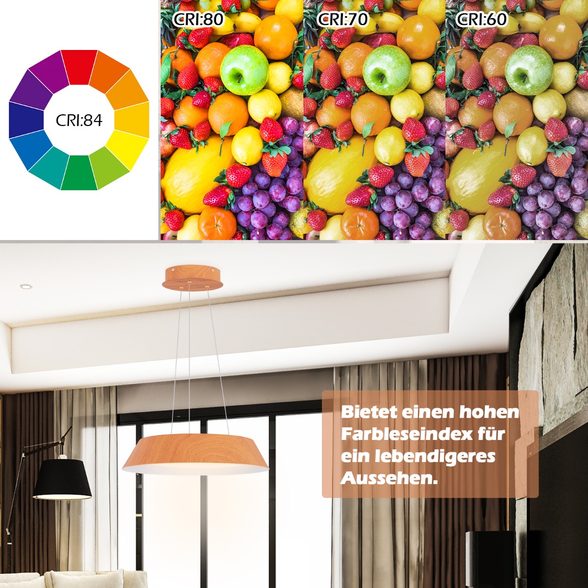 21W LED laevalgusti puidumustriga 40x40x145 cm