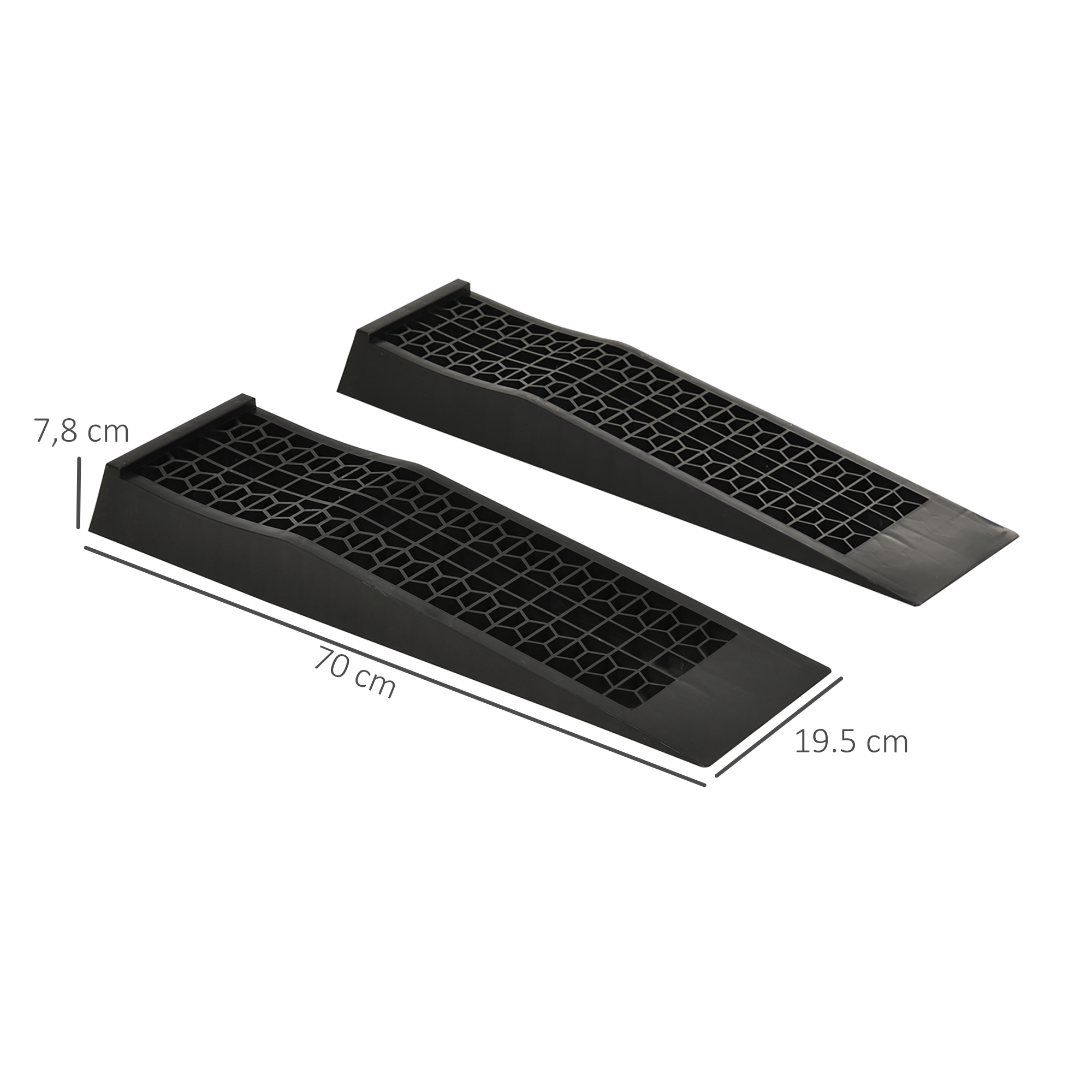 2 daļu uzbraukšanas rampu komplekts, melns, plastmasa, 3000 kg - Image 3