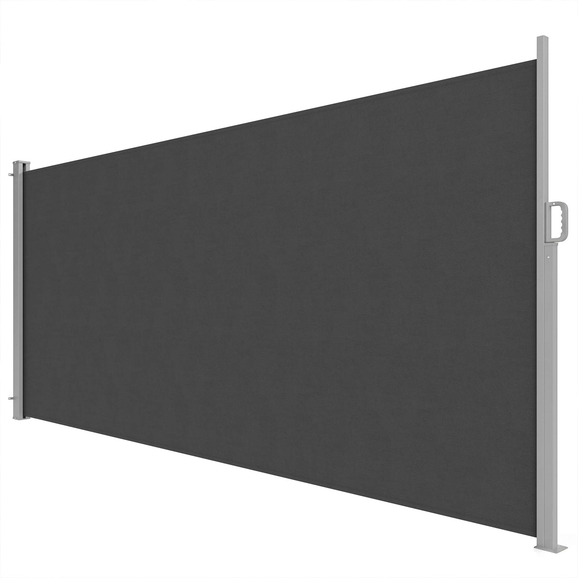 Sisäänvedettävä sivumarkiisi, tummanharmaa, 420 x 185 cm