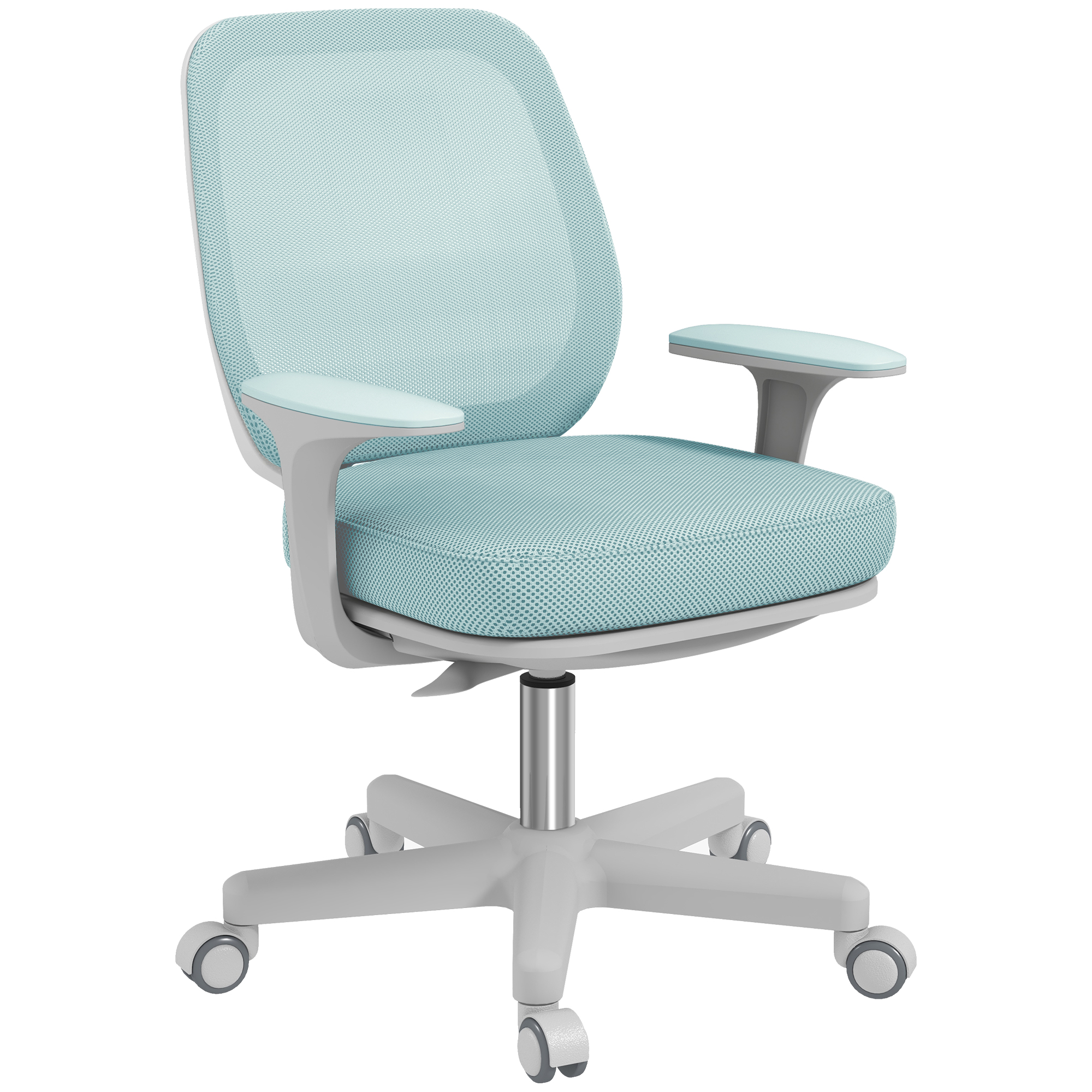 Biroja krēsls, ergonomisks, ar grozāmu funkciju, regulējams augstums, zaļš, 55 x 48 x 82,5-94,5 cm
