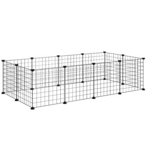 Väikeloomade aedik, must, metallist, 106 x 73 x 36 cm