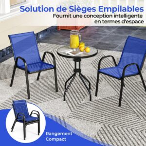 3-osaline sinine bistro aiamööbli komplekt