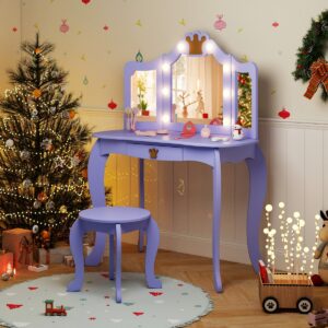 Laste Meigilaud LED-valgusega Lilla