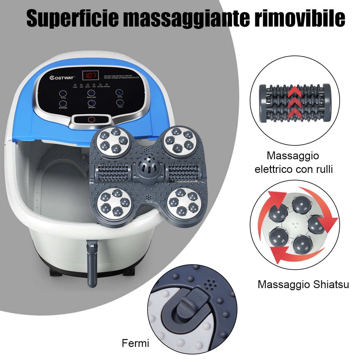 500W infrasarkanais shiatsu pēdu masieris - Image 3