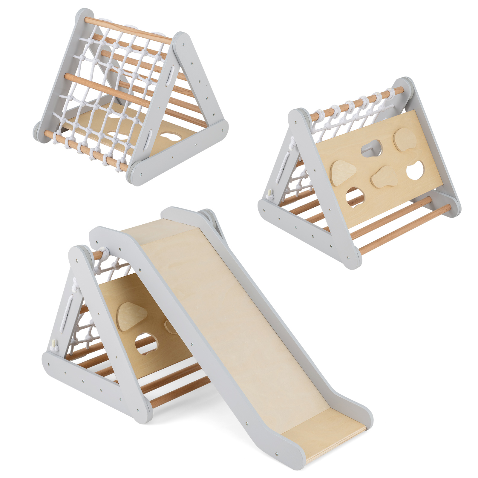 4-in-1 Pelēks Trijstūra Kāpšanas Rāmis ar Rāmi 62,5x64x57,5 cm - Image 2