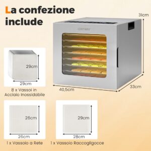 850W Puuviljade Kuivati 48h Taimeriga