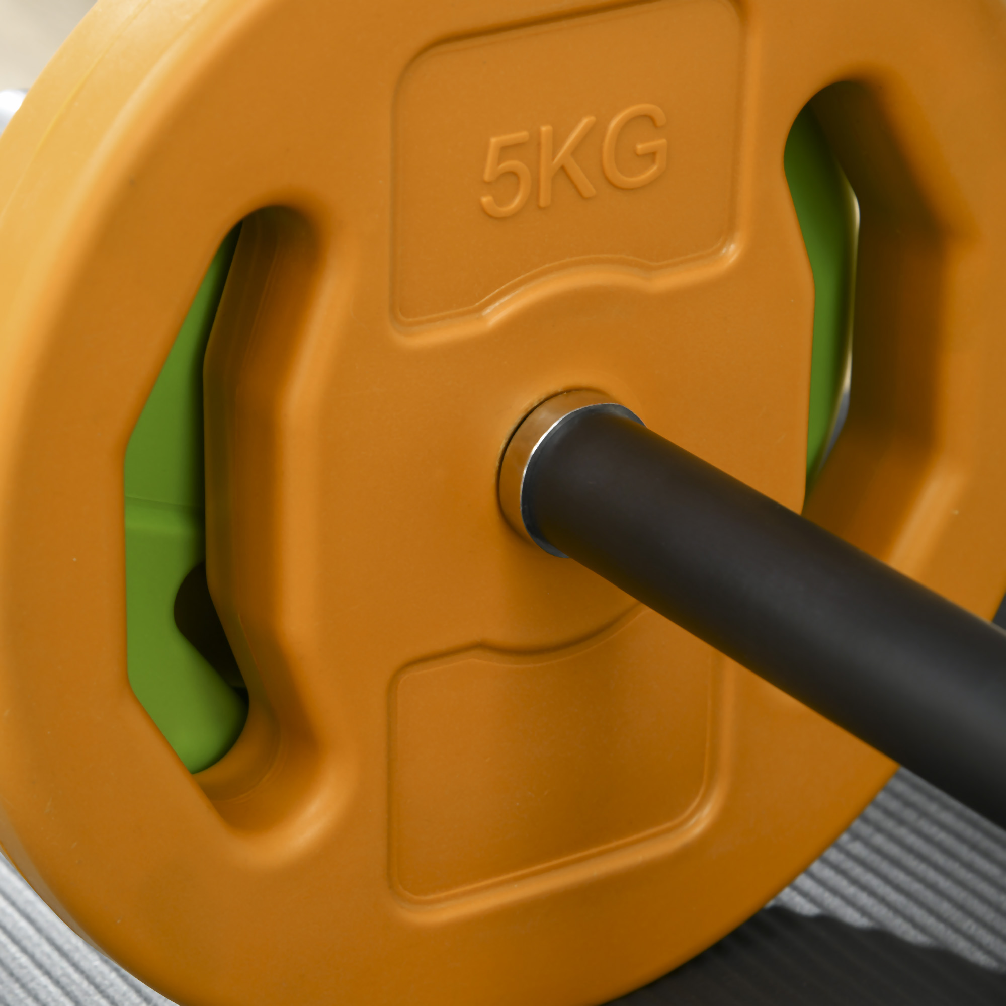 20 kg hanteles komplekts, oranža, zaļa, dzeltena, metāls - Image 8