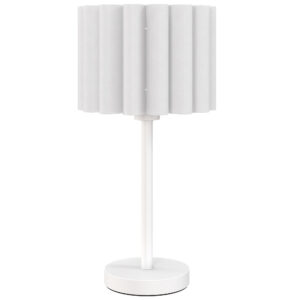 Retro stiilis laualamp, öölamp, plastikust varjuga, valge, E27, 48,5 cm