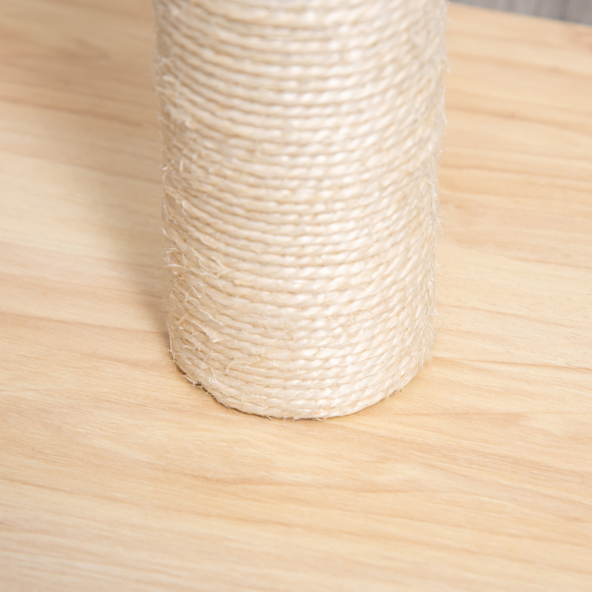 Kissan raapimispuu, sisalia, beige ja tammen sävy, 34 x 34 x 60 cm - Image 7