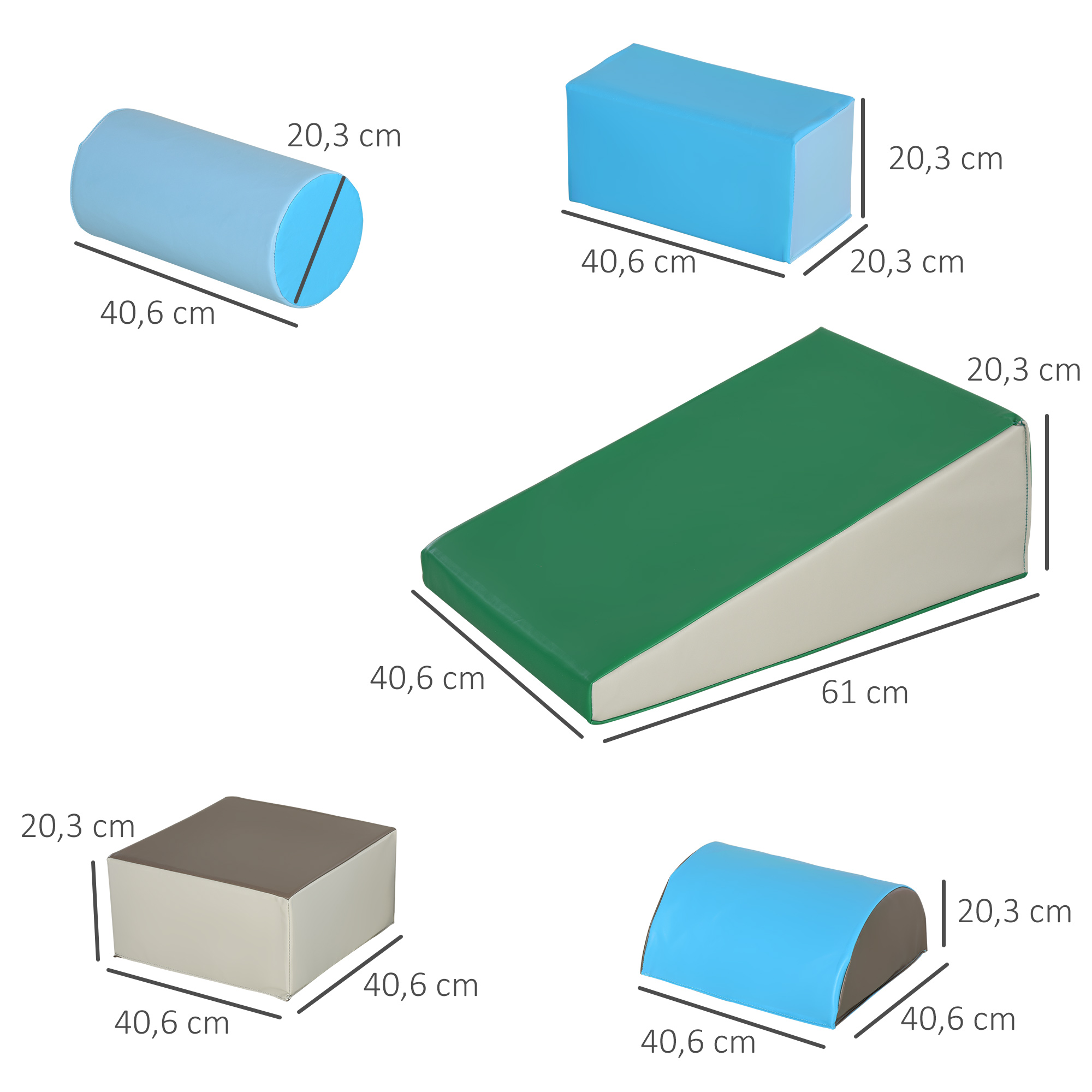 5-osaline pehmete vahtplokkide komplekt lastele, mitmevärviline - Image 3