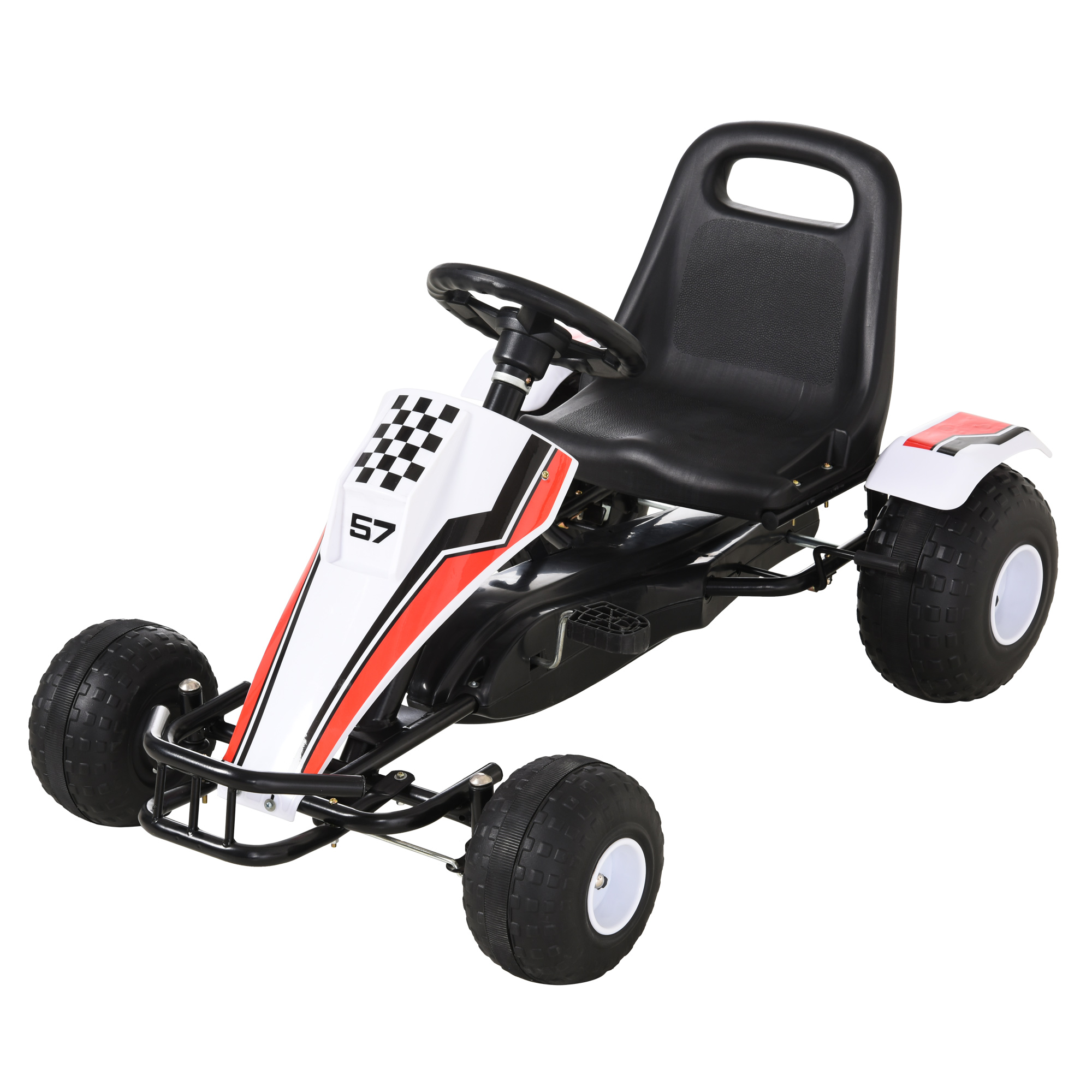 Polku gokart lapsille, valkoinen, enintÃ¤Ã¤n 35 kg, 104 x 66 x 57 cm