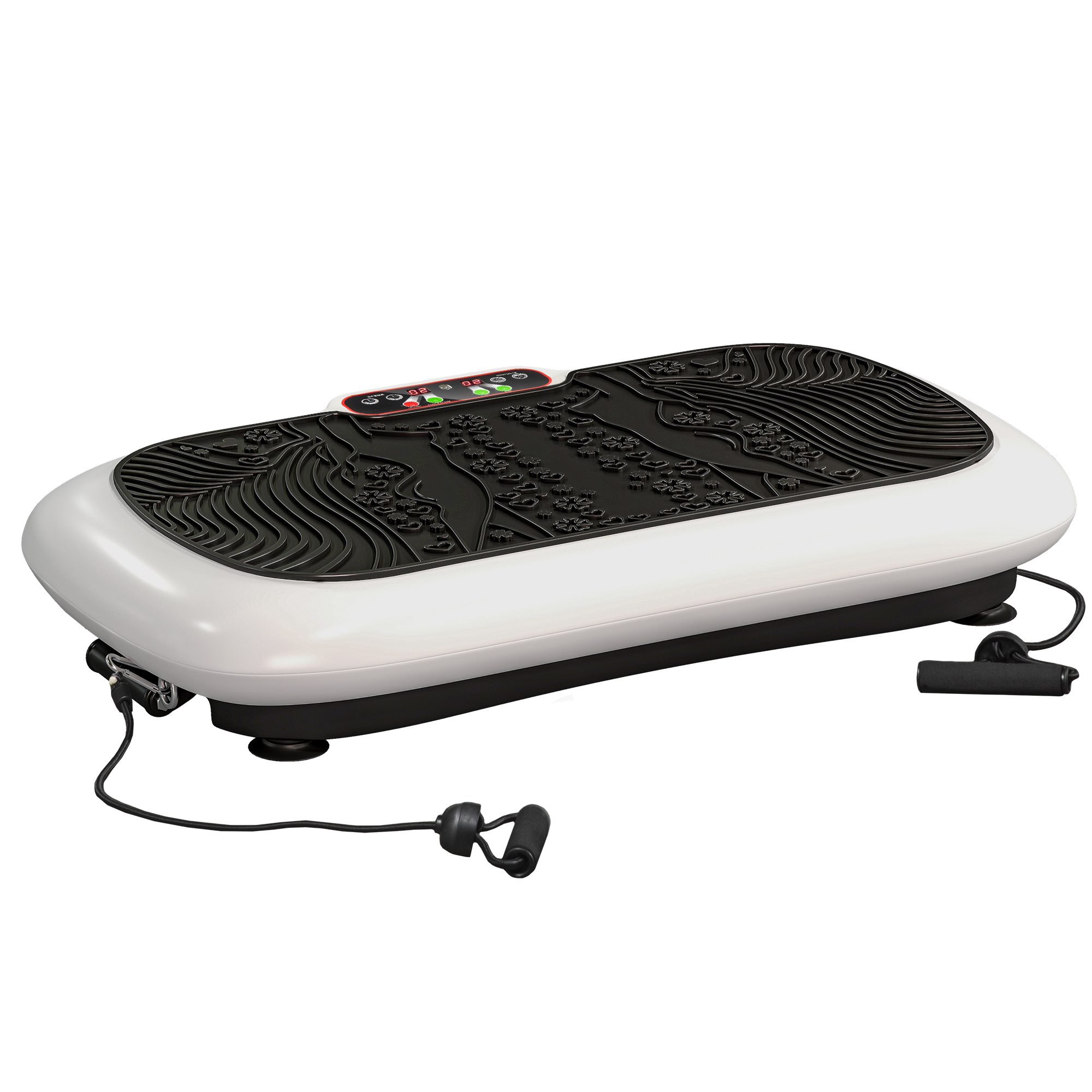 Vibratsiooniplatvorm 99 astmega, 2 treeningriba, 73 x 40 x 13 cm, valge+must