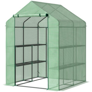 Folioonkasvuhoone 8 riiulitasemega, tumeroheline, 143 x 138 x 190 cm