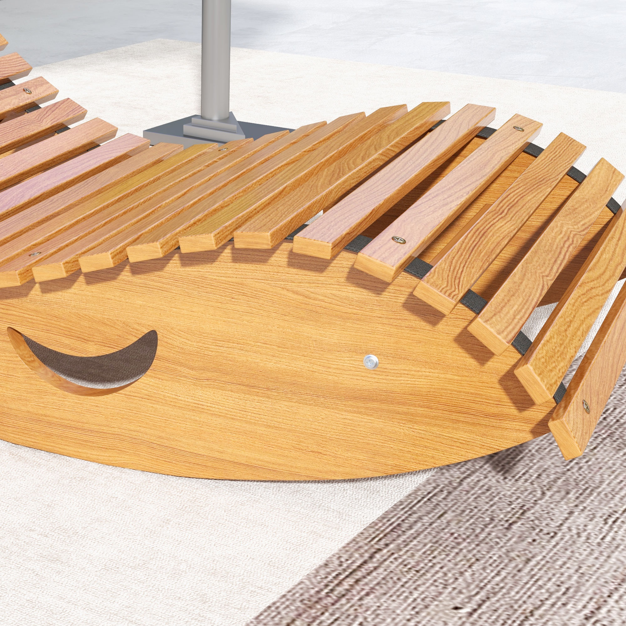 Lauko supamasis krėslas, aukšta atlošo dalis, reguliuojamas pagrindas, pušies mediena, 130 x 60 x 60 cm, šviesiai rudas - Image 8