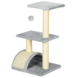 Kassipuu 72 cm, helehall, MDF, sisal