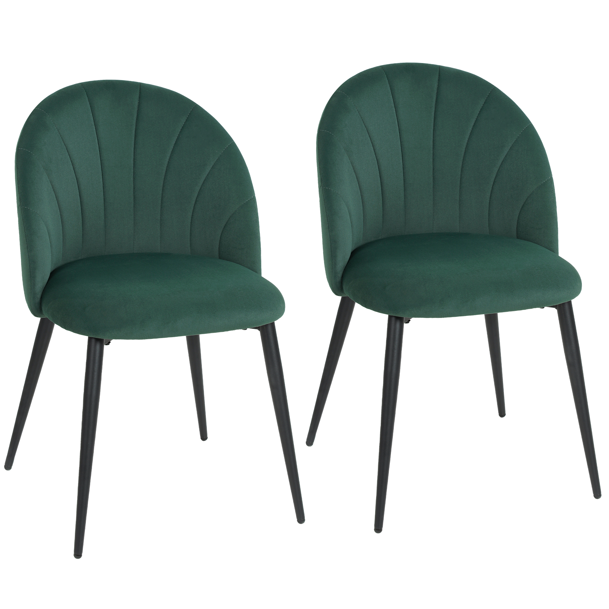 Armless söögitoolid, 2 tk, tumerohelised