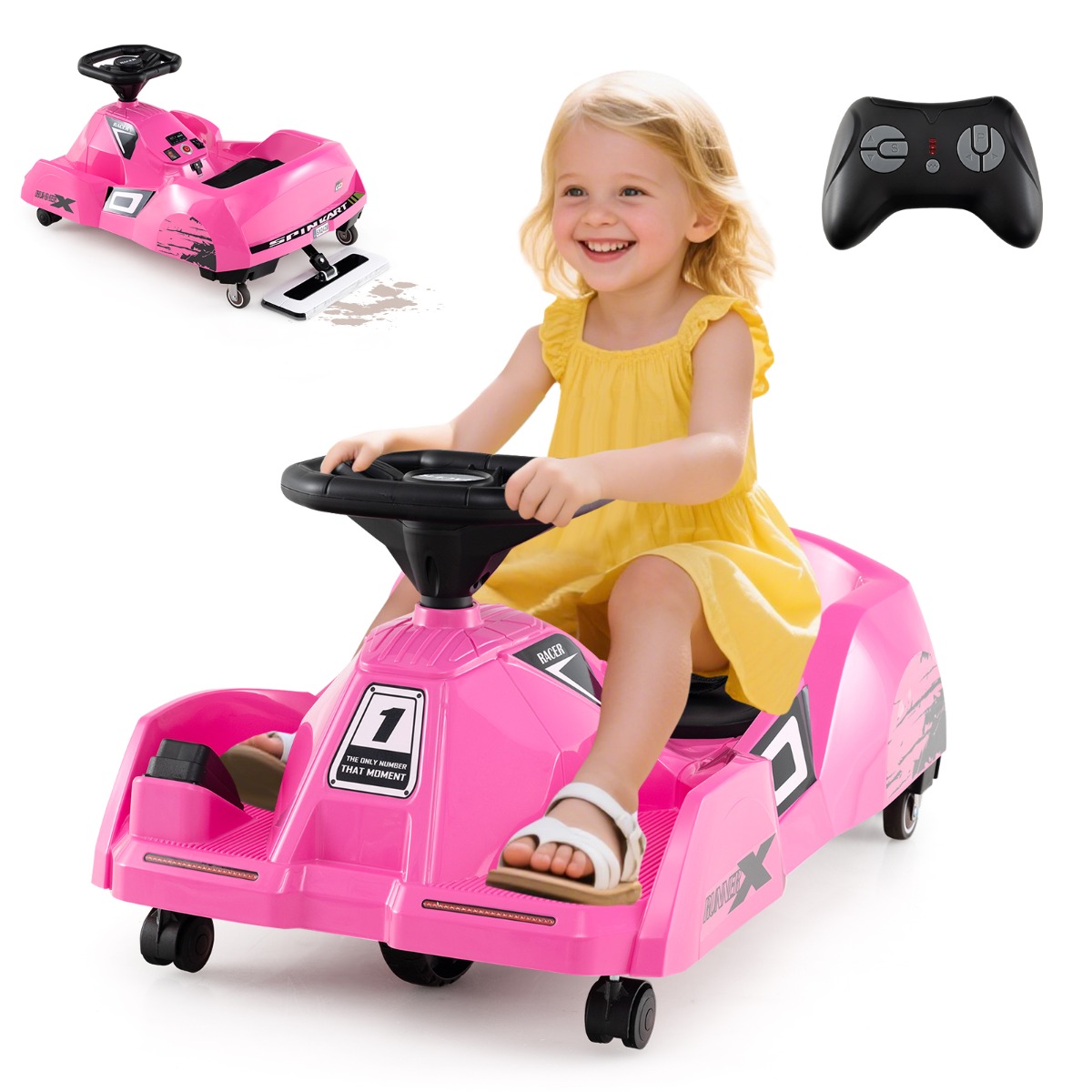 12V Sähköinen Siivous Go Kart Kauko-ohjauksella ja Mopilla - Image 4