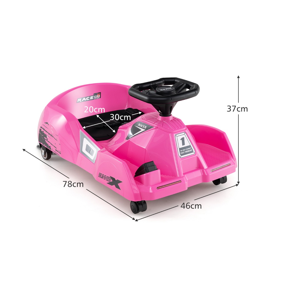 12V Sähköinen Siivous Go Kart Kauko-ohjauksella ja Mopilla - Image 3