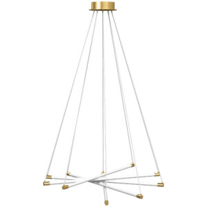 LED-laevalgusti, 50 W, reguleeritav, 5 reguleeritavat valgustoru, kuldne+valge, Ø82 x 124 cm